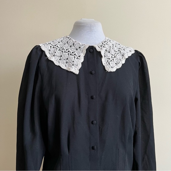 vintage 80s eaton statement collar blouse - Picture 13 of 15